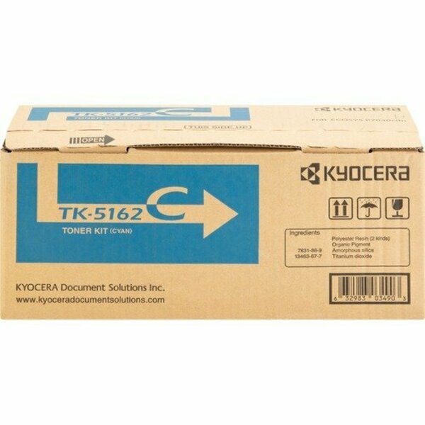 Kyocera Toner Cartridge, f /P7040cdn, 12,000 Page Yield, CYN KYOTK5162C